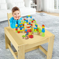 Kids Table Chairs Set With Storage Boxes Blackboard Whiteboard Drawing - 7DAY'S