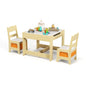 Kids Table Chairs Set With Storage Boxes Blackboard Whiteboard Drawing - 7DAY'S