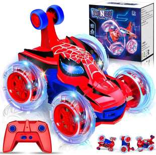 Kids Toys Spider RC Car for Boys 4 - 7 - Cool Spider Monster Remote Control Crawler Toy 360° Flip Fast Stunt & 4WD Light Up Wheel - Fun Boy Gift Idea for Birthday Chirstmas Stuff Age 3 4 5 6 7 8 - 7DAY'S