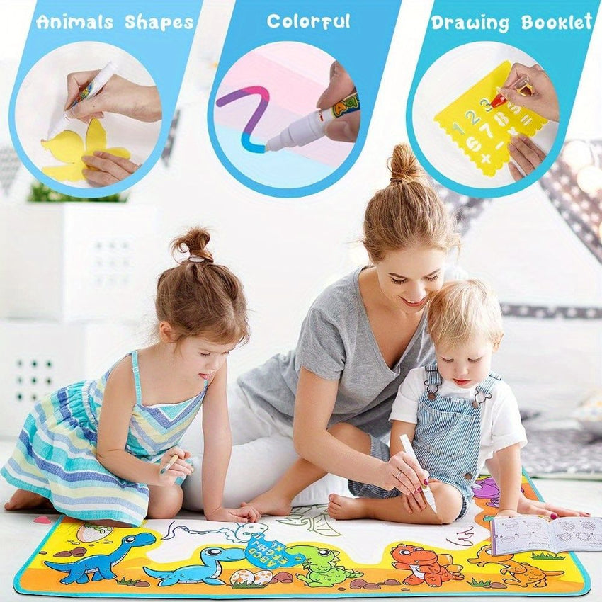 Kids Toys Water Doodle Mat Dinosaur Painting Coloring Pad for Toddlers 1 - 3 Toddler Arts and Crafts - 7DAY'S