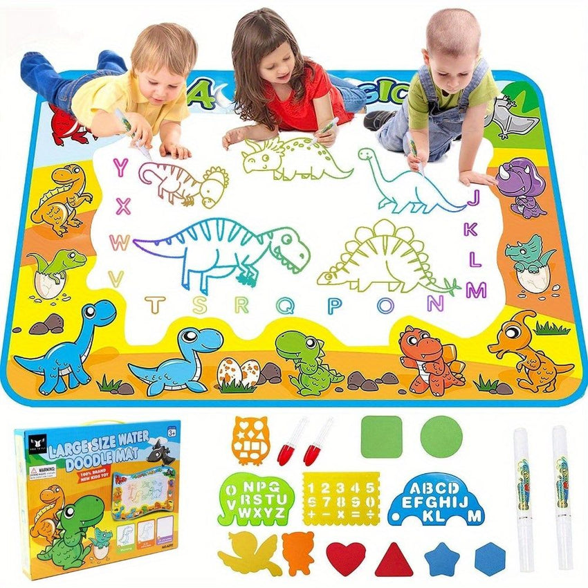 Kids Toys Water Doodle Mat Dinosaur Painting Coloring Pad for Toddlers 1 - 3 Toddler Arts and Crafts - 7DAY'S