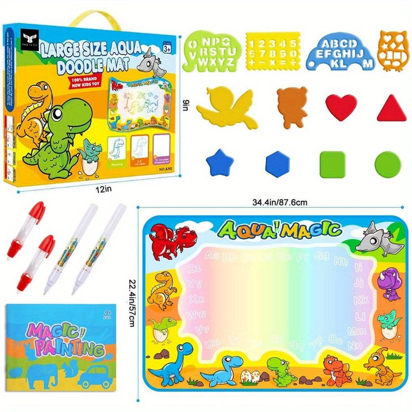 Kids Toys Water Doodle Mat Dinosaur Painting Coloring Pad for Toddlers 1 - 3 Toddler Arts and Crafts - 7DAY'S