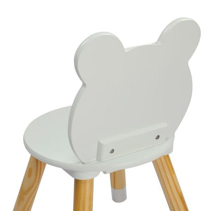 Kids Wood Table and Chairs Set, Toddler Play Table with 2 Chairs, 3 Pieces Children Multi - Activity Round Table for Play Art Craft Reading Learing Eating, White - 7DAY'S