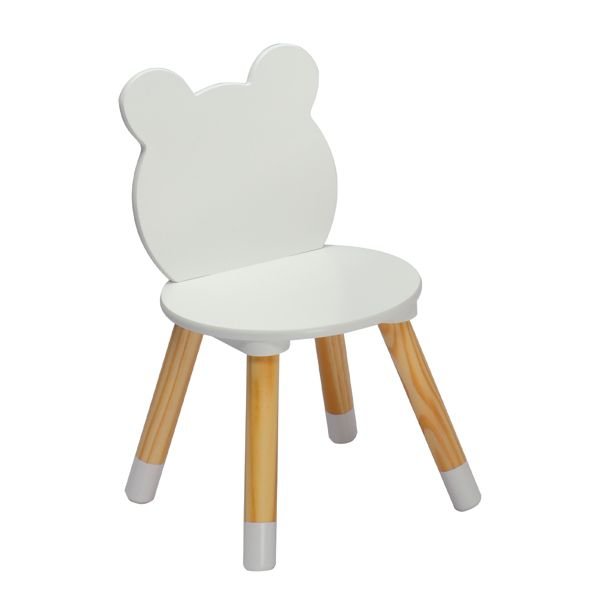 Kids Wood Table and Chairs Set, Toddler Play Table with 2 Chairs, 3 Pieces Children Multi - Activity Round Table for Play Art Craft Reading Learing Eating, White - 7DAY'S