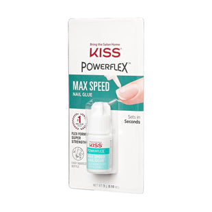 KISS PowerFlex Maximum Speed Nail Glue for Press On Nails, Super Strength Flex Formula Nail Adhesive, Includes One Bottle 3g (0.10 oz.) with Twist - Off Cap & Nozzle Tip Squeeze Applicator - 7DAY'S