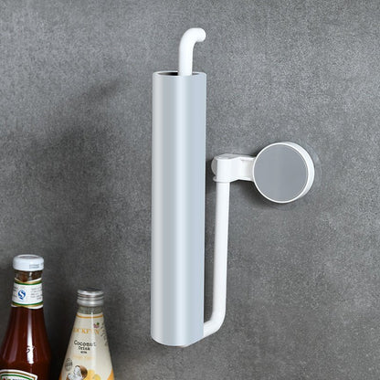Kitchen Paper Towel Rack Wall - mounted Paper Rack Hanging Shelf Cling Film Bag Storage Rag Rack Roll Paper Rack Without Punching - 7DAY'S