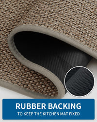 Kitchen Rugs and Mats Non Skid Washable, Absorbent Runner Rugs for Kitchen, Front of Sink, Kitchen Mats for Floor (Beige, 20"x47") - 7DAY'S
