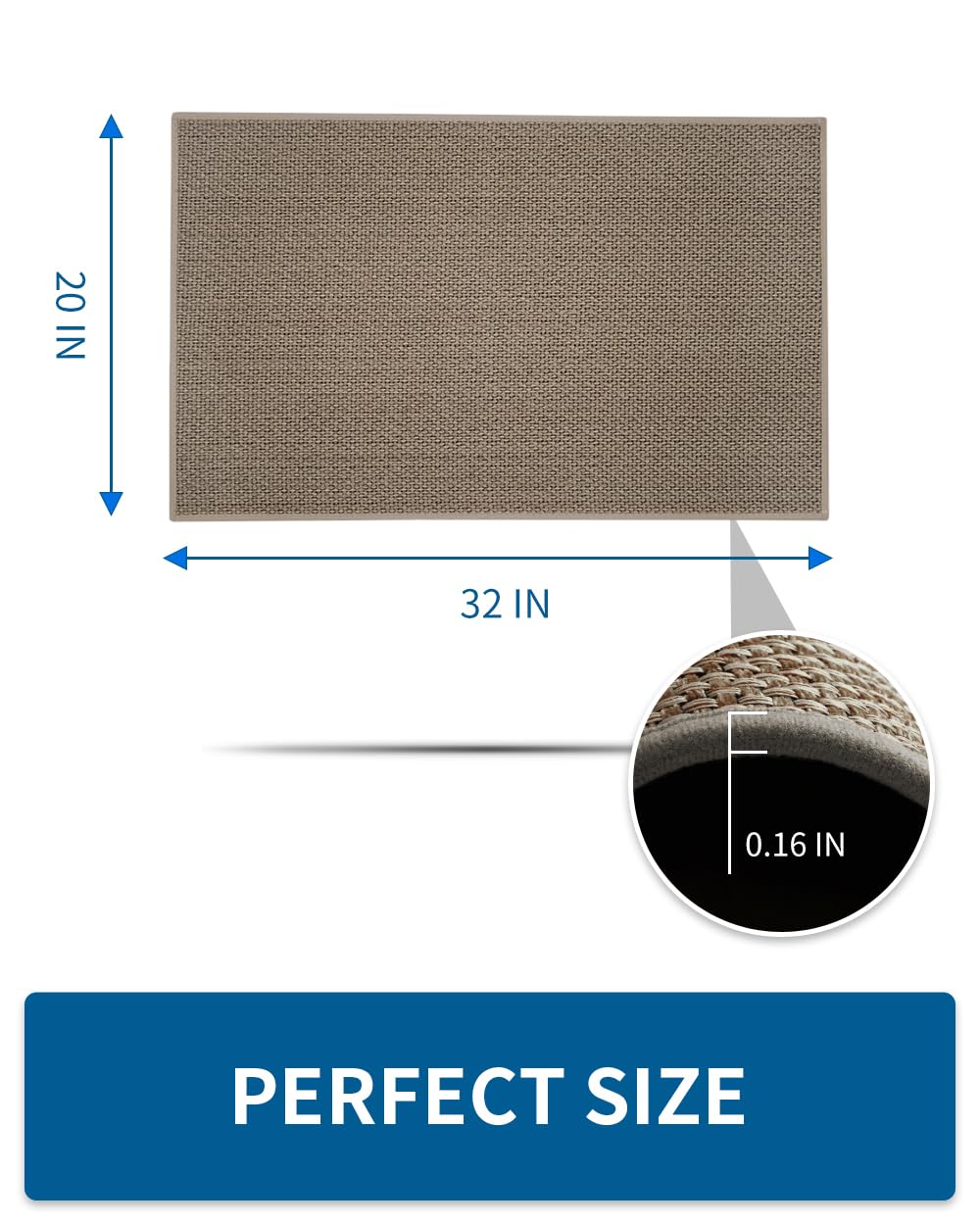 Kitchen Rugs and Mats Non Skid Washable, Absorbent Runner Rugs for Kitchen, Front of Sink, Kitchen Mats for Floor (Beige, 20"x47") - 7DAY'S