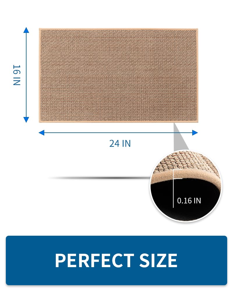 Kitchen Rugs and Mats Non Skid Washable, Absorbent Runner Rugs for Kitchen, Front of Sink, Kitchen Mats for Floor (Beige, 20"x47") - 7DAY'S
