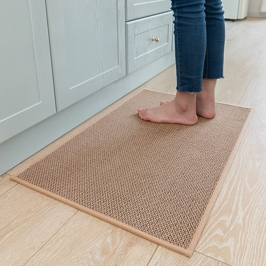 Kitchen Rugs and Mats Non Skid Washable, Absorbent Runner Rugs for Kitchen, Front of Sink, Kitchen Mats for Floor (Beige, 20"x47") - 7DAY'S