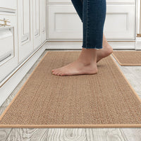 Kitchen Rugs and Mats Non Skid Washable, Absorbent Runner Rugs for Kitchen, Front of Sink, Kitchen Mats for Floor (Beige, 20"x47") - 7DAY'S