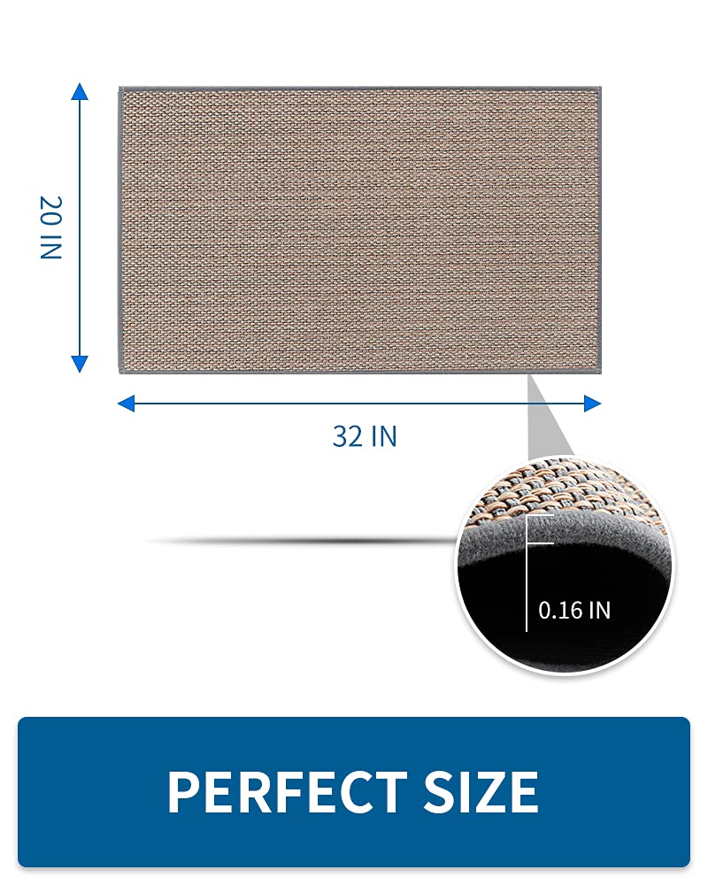 Kitchen Rugs and Mats Non Skid Washable, Absorbent Runner Rugs for Kitchen, Front of Sink, Kitchen Mats for Floor (Beige, 20"x47") - 7DAY'S