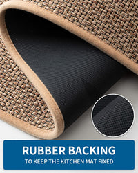 Kitchen Rugs and Mats Non Skid Washable, Absorbent Runner Rugs for Kitchen, Front of Sink, Kitchen Mats for Floor (Beige, 20"x47") - 7DAY'S