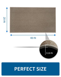 Kitchen Rugs and Mats Non Skid Washable, Absorbent Runner Rugs for Kitchen, Front of Sink, Kitchen Mats for Floor (Beige, 20"x47") - 7DAY'S
