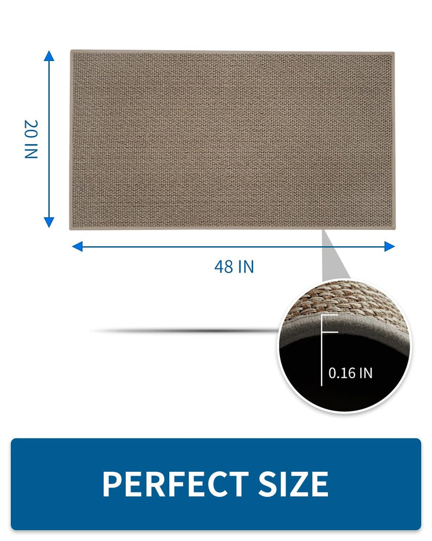 Kitchen Rugs and Mats Non Skid Washable, Absorbent Runner Rugs for Kitchen, Front of Sink, Kitchen Mats for Floor (Beige, 20"x47") - 7DAY'S