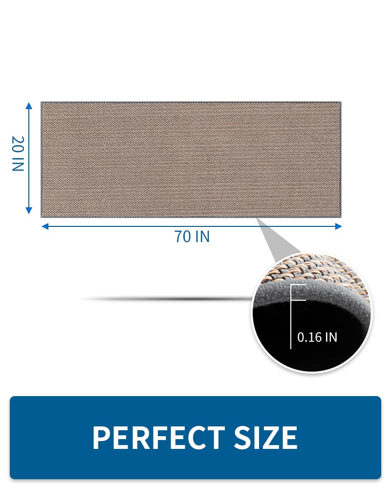 Kitchen Rugs and Mats Non Skid Washable, Absorbent Runner Rugs for Kitchen, Front of Sink, Kitchen Mats for Floor (Beige, 20"x47") - 7DAY'S