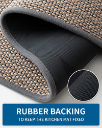 Kitchen Rugs and Mats Non Skid Washable, Absorbent Runner Rugs for Kitchen, Front of Sink, Kitchen Mats for Floor (Beige, 20"x47") - 7DAY'S