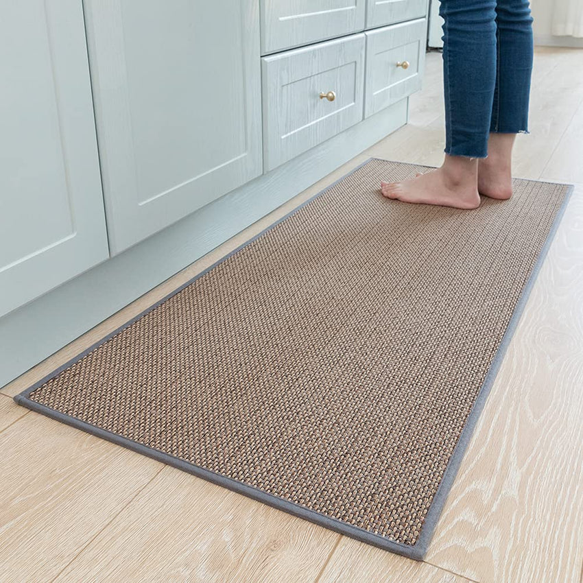 Kitchen Rugs and Mats Non Skid Washable, Absorbent Runner Rugs for Kitchen, Front of Sink, Kitchen Mats for Floor (Beige, 20"x47") - 7DAY'S