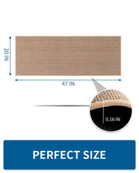 Kitchen Rugs and Mats Non Skid Washable, Absorbent Runner Rugs for Kitchen, Front of Sink, Kitchen Mats for Floor (Beige, 20"x47") - 7DAY'S