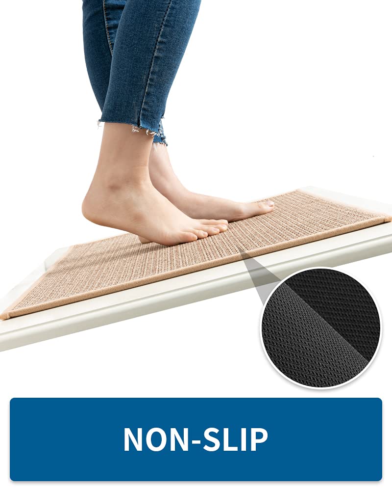 Kitchen Rugs and Mats Non Skid Washable, Absorbent Runner Rugs for Kitchen, Front of Sink, Kitchen Mats for Floor (Beige, 20"x47") - 7DAY'S