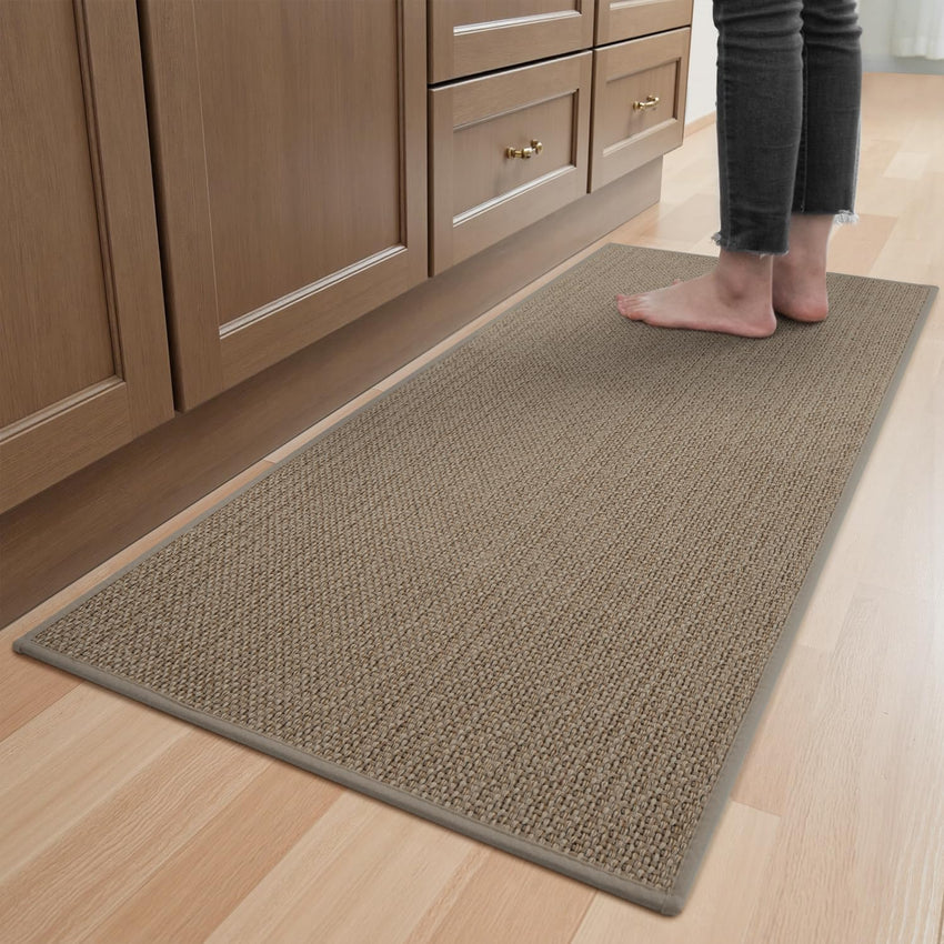 Kitchen Rugs and Mats Non Skid Washable, Absorbent Runner Rugs for Kitchen, Front of Sink, Kitchen Mats for Floor (Beige, 20"x47") - 7DAY'S