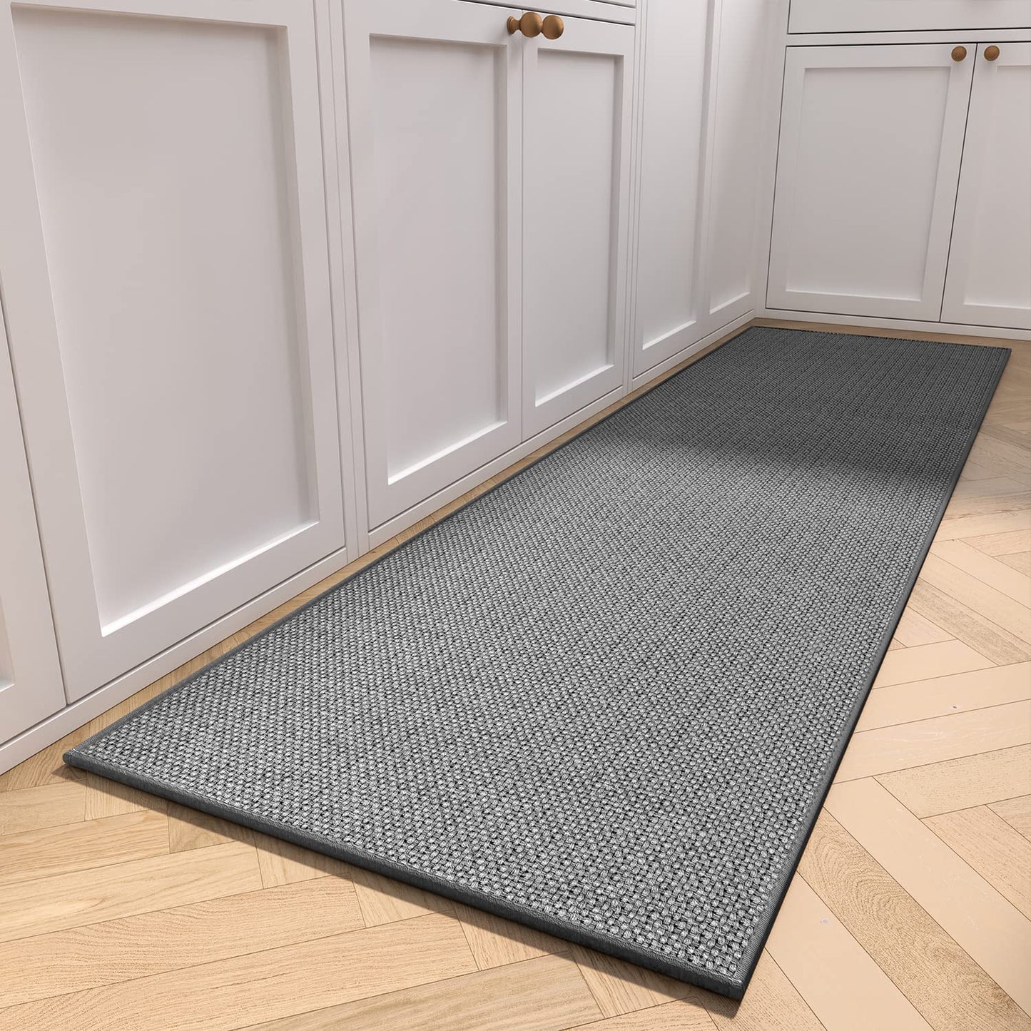 Kitchen Rugs and Mats Non Skid Washable, Absorbent Runner Rugs for Kitchen, Front of Sink, Kitchen Mats for Floor (Beige, 20"x47") - 7DAY'S