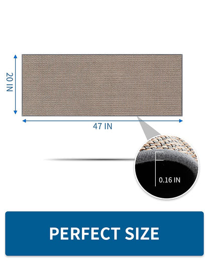 Kitchen Rugs and Mats Non Skid Washable, Absorbent Runner Rugs for Kitchen, Front of Sink, Kitchen Mats for Floor (Beige, 20"x47") - 7DAY'S