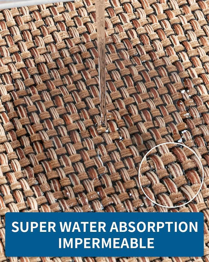 Kitchen Rugs and Mats Non Skid Washable, Absorbent Runner Rugs for Kitchen, Front of Sink, Kitchen Mats for Floor (Beige, 20"x47") - 7DAY'S