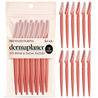 Kitsch Dermaplane Razor for Women Face - Face Razors for Women and Men - Eyebrow Trimmer, Shaver, Recycled Plastic Dermaplaning and Skin Care Tool - Terracotta, 12 pcs - 7DAY'S