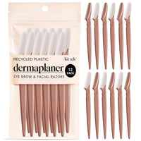 Kitsch Dermaplane Razor for Women Face - Face Razors for Women and Men - Eyebrow Trimmer, Shaver, Recycled Plastic Dermaplaning and Skin Care Tool - Terracotta, 12 pcs - 7DAY'S