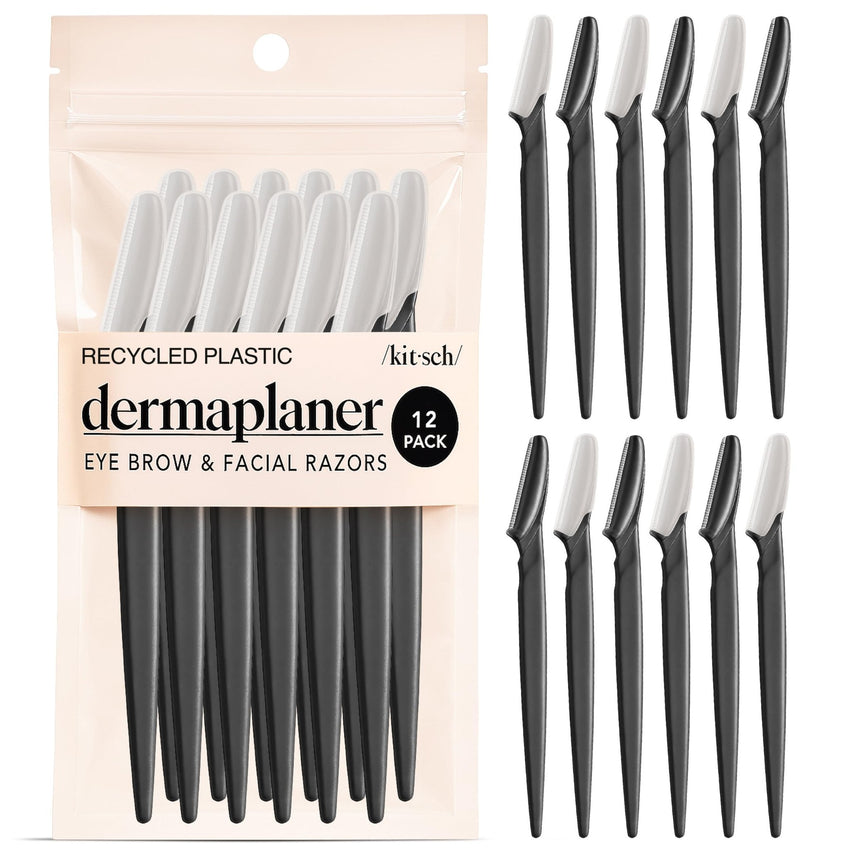 Kitsch Dermaplane Razor for Women Face - Face Razors for Women and Men - Eyebrow Trimmer, Shaver, Recycled Plastic Dermaplaning and Skin Care Tool - Terracotta, 12 pcs - 7DAY'S