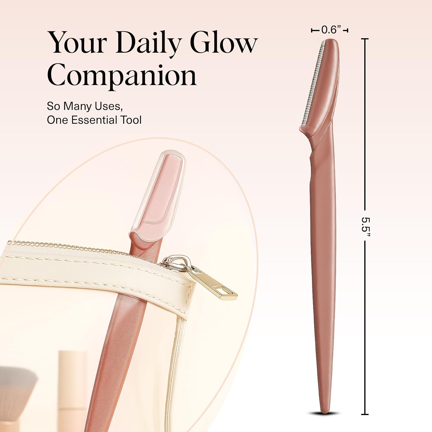 Kitsch Dermaplane Razor for Women Face - Face Razors for Women and Men - Eyebrow Trimmer, Shaver, Recycled Plastic Dermaplaning and Skin Care Tool - Terracotta, 12 pcs - 7DAY'S