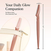 Kitsch Dermaplane Razor for Women Face - Face Razors for Women and Men - Eyebrow Trimmer, Shaver, Recycled Plastic Dermaplaning and Skin Care Tool - Terracotta, 12 pcs - 7DAY'S