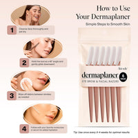 Kitsch Dermaplane Razor for Women Face - Face Razors for Women and Men - Eyebrow Trimmer, Shaver, Recycled Plastic Dermaplaning and Skin Care Tool - Terracotta, 12 pcs - 7DAY'S
