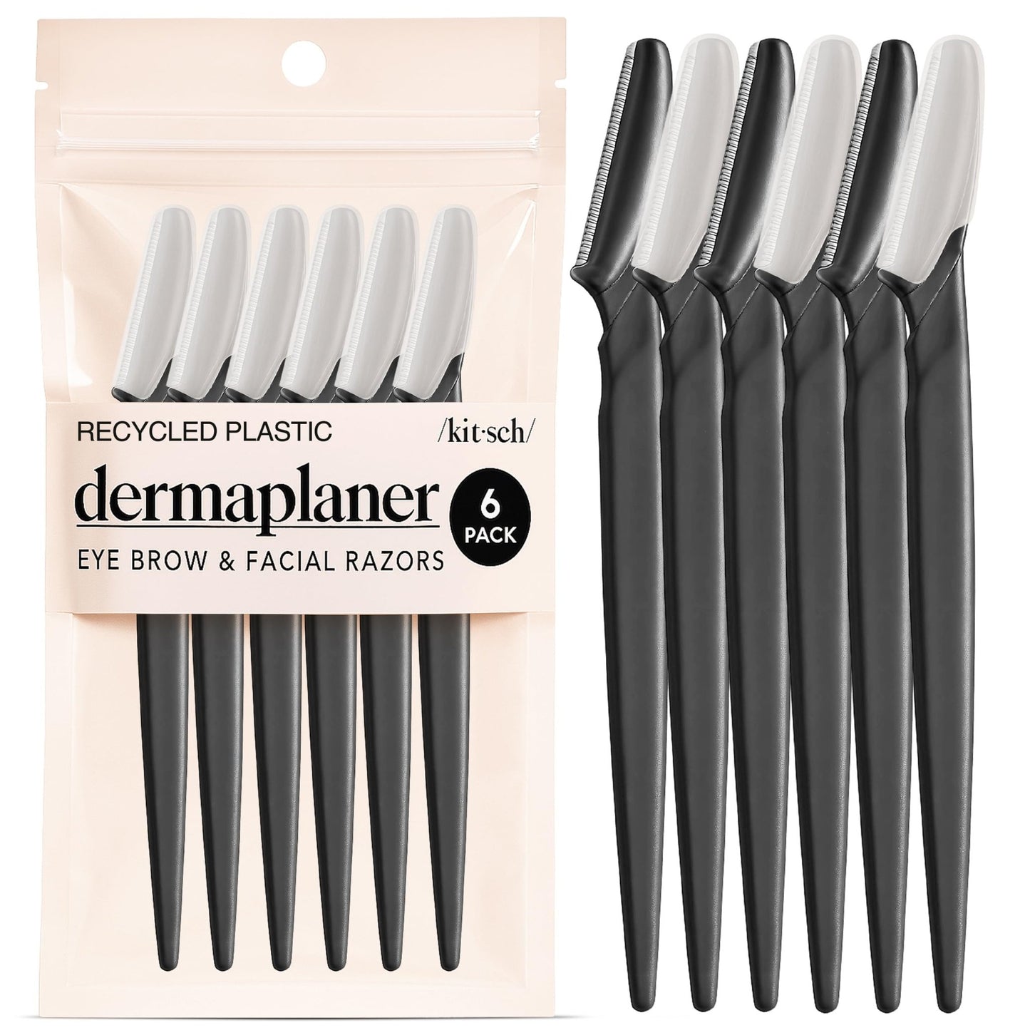 Kitsch Dermaplane Razor for Women Face - Face Razors for Women and Men - Eyebrow Trimmer, Shaver, Recycled Plastic Dermaplaning and Skin Care Tool - Terracotta, 12 pcs - 7DAY'S