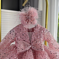 KLFFLGID Baby Girl Pageant Dress Sequins Embroidered Lace Toddler Flower Wedding Birthday Party Gown Dresses - 7DAY'S