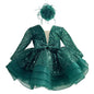 KLFFLGID Baby Girl Pageant Dress Sequins Embroidered Lace Toddler Flower Wedding Birthday Party Gown Dresses - 7DAY'S