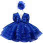 KLFFLGID Baby Girl Pageant Dress Sequins Embroidered Lace Toddler Flower Wedding Birthday Party Gown Dresses - 7DAY'S