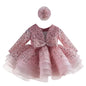 KLFFLGID Baby Girl Pageant Dress Sequins Embroidered Lace Toddler Flower Wedding Birthday Party Gown Dresses - 7DAY'S