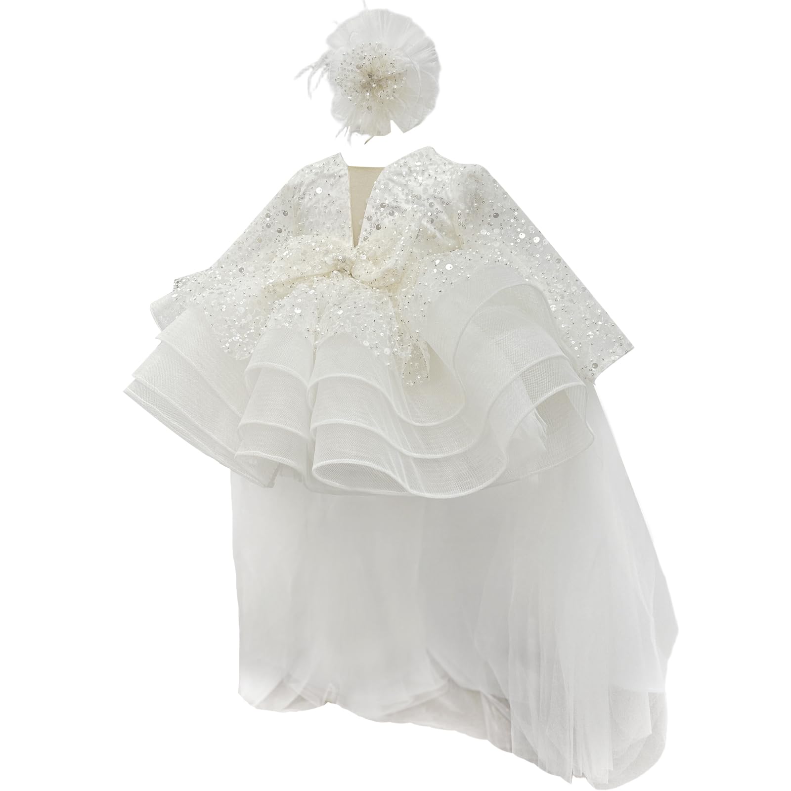 KLFFLGID Baby Girl Pageant Dress Sequins Embroidered Lace Toddler Flower Wedding Birthday Party Gown Dresses - 7DAY'S