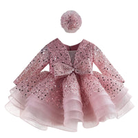 KLFFLGID Baby Girl Pageant Dress Sequins Embroidered Lace Toddler Flower Wedding Birthday Party Gown Dresses - 7DAY'S