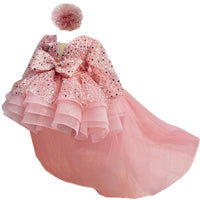 KLFFLGID Baby Girl Pageant Dress Sequins Embroidered Lace Toddler Flower Wedding Birthday Party Gown Dresses - 7DAY'S