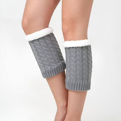 Knitted Thickened Woolen Knee Warmers,Womens Short Boots Socks Crochet Knitted Boot Cuffs Leg Warmers Socks - 7DAY'S