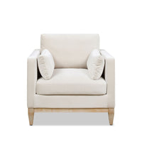 Knox 36" Modern Farmhouse Arm Chair, French beige Performance Velvet - 7DAY'S