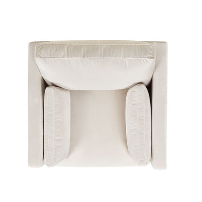 Knox 36" Modern Farmhouse Arm Chair, French beige Performance Velvet - 7DAY'S