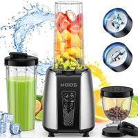 KOIOS Smoothie Blender, Max 1000w Personal Blender for Shakes and Smoothies, 12Pcs Coffee Grinder and Countertop Blenders Combo for Kitchen, Portable Smoothie Blenders with 2x22 oz To - Go Cups, Non - BPA - 7DAY'S