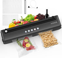 KOIOS Vacuum Sealer Machine, Automatic Food Sealer with Cutter, Dry & Moist Modes, Compact Design Powerful Suction Air Sealing System with 10 Sealing Bags & Air Suction Hose - 7DAY'S