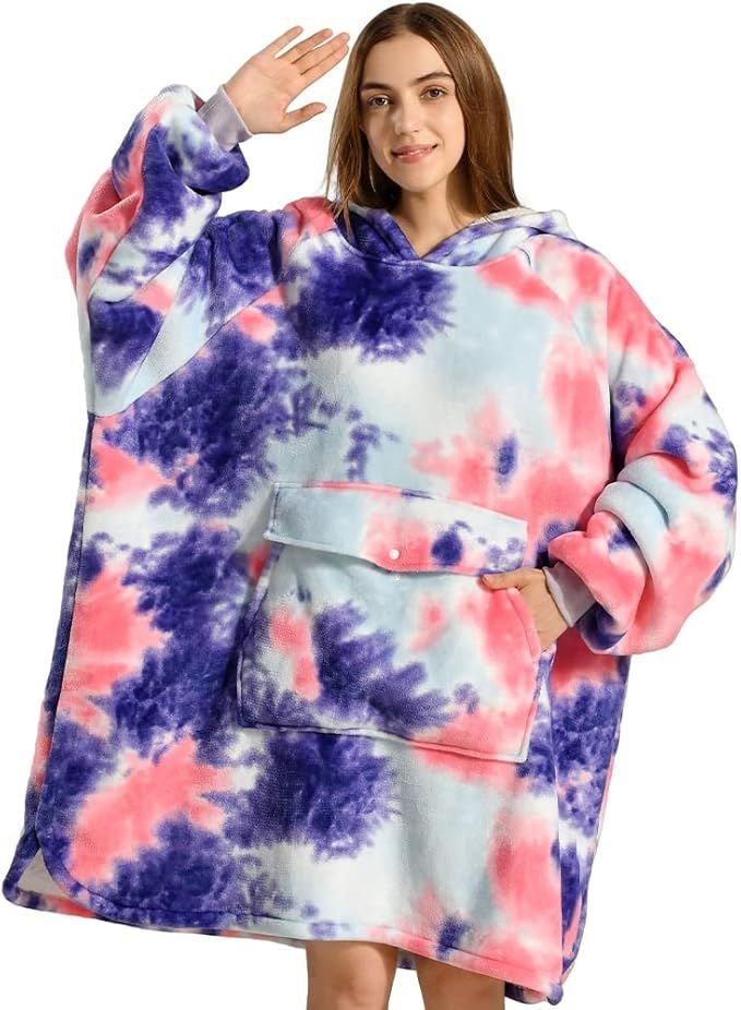Krifey Wearable Blanket Hoodie, Oversized Sherpa Hooded as Birthday Gifts for Mom Women Girlfriend Men, Cozy Sweatshirt with Giant Pocket - 7DAY'S