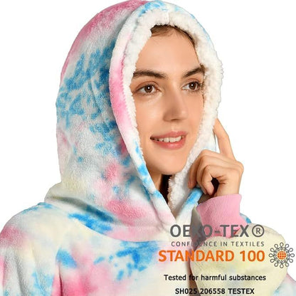 Krifey Wearable Blanket Hoodie, Oversized Sherpa Hooded as Birthday Gifts for Mom Women Girlfriend Men, Cozy Sweatshirt with Giant Pocket - 7DAY'S
