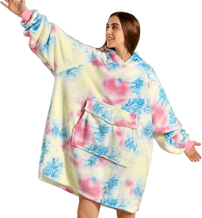 Krifey Wearable Blanket Hoodie, Oversized Sherpa Hooded as Birthday Gifts for Mom Women Girlfriend Men, Cozy Sweatshirt with Giant Pocket - 7DAY'S